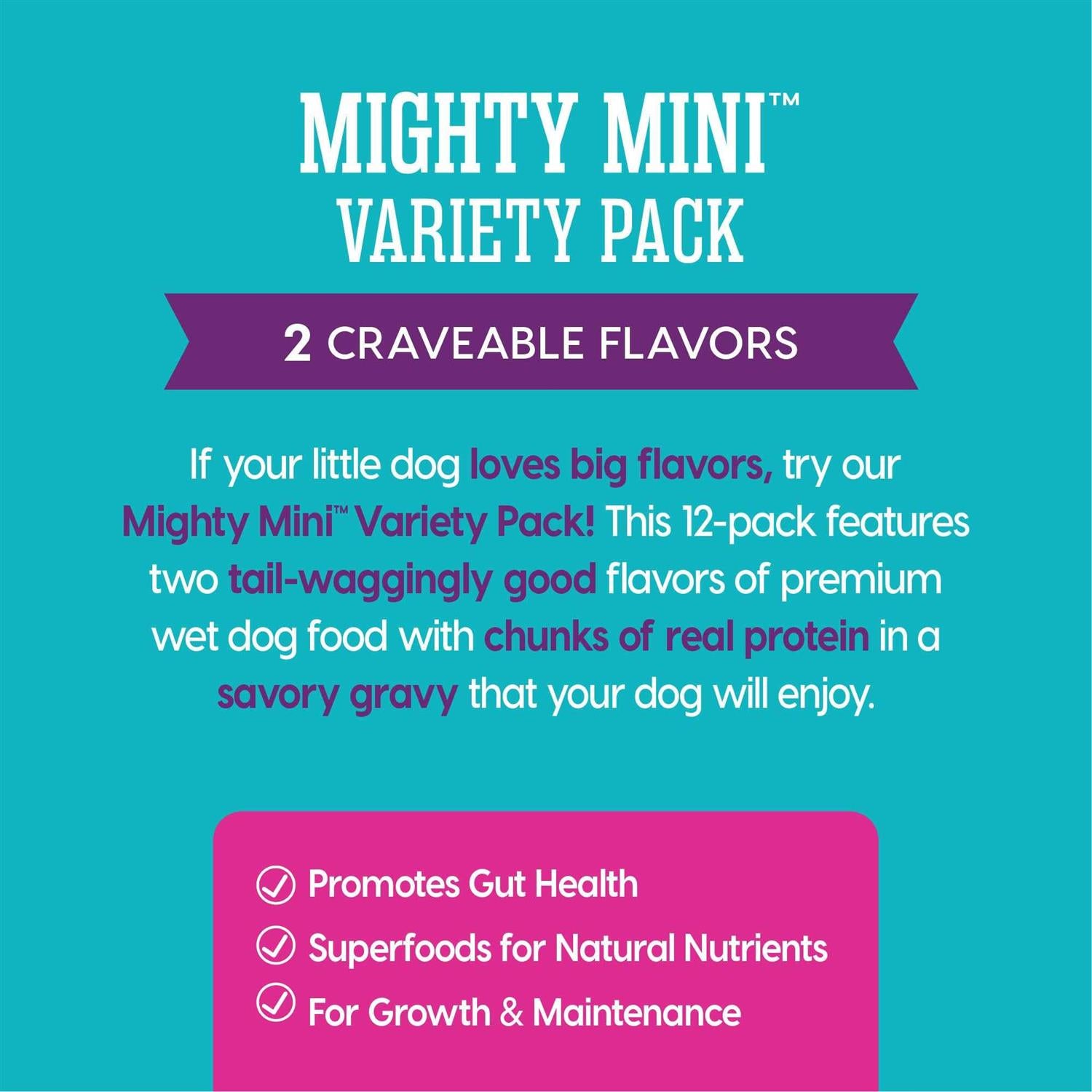 Mighty Mini Variety Pack Wet Dog Food Y939