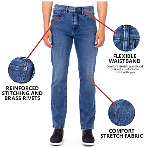Mens Relaxed Fit Straight Leg Stretch Jeans Z83510