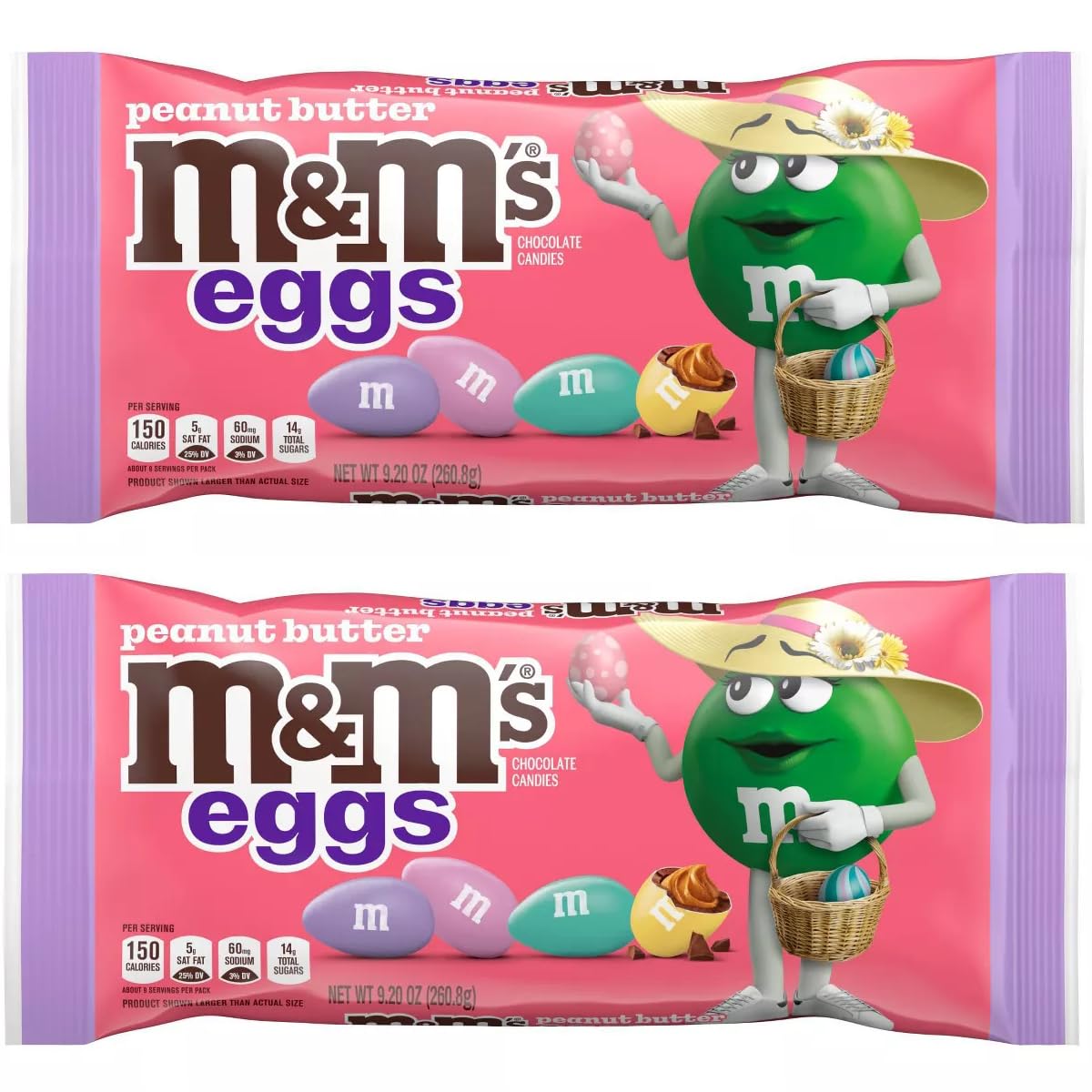 Peanut Butter M and Ms Easter Eggs, Pack of 2 x 9.9oz Bags J96876