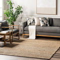 Natural Hand Woven Jute Area Rug, 5x8 O627383