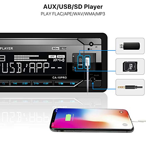 Single Din Bluetooth Car Stereo with Dual USB SD AUX FM AM Radio Receiver E99200