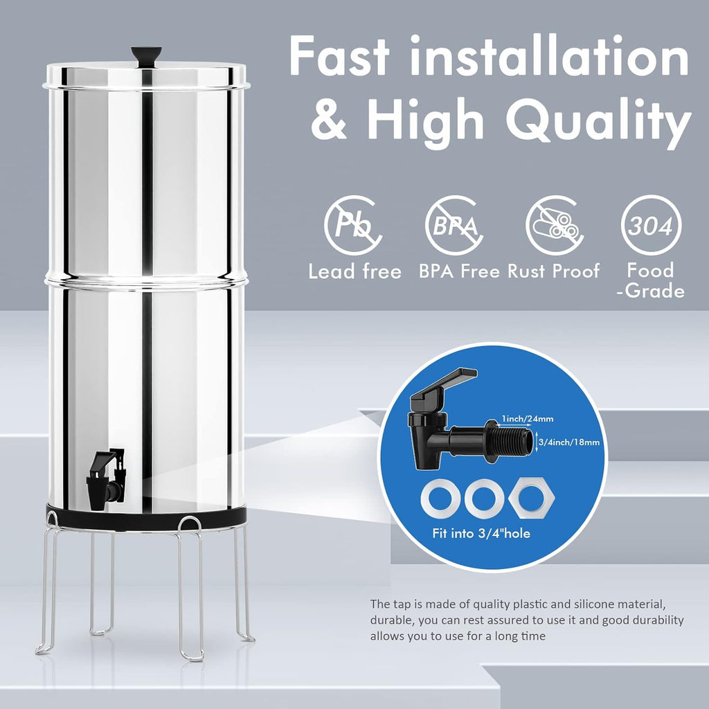 2.9 Gallon Gravity-Fed Water Filter with Stainless Steel Stand Y76549