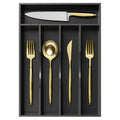 Bamboo Wood 5-Section Utensil Tray 10x14 Inches Black V476