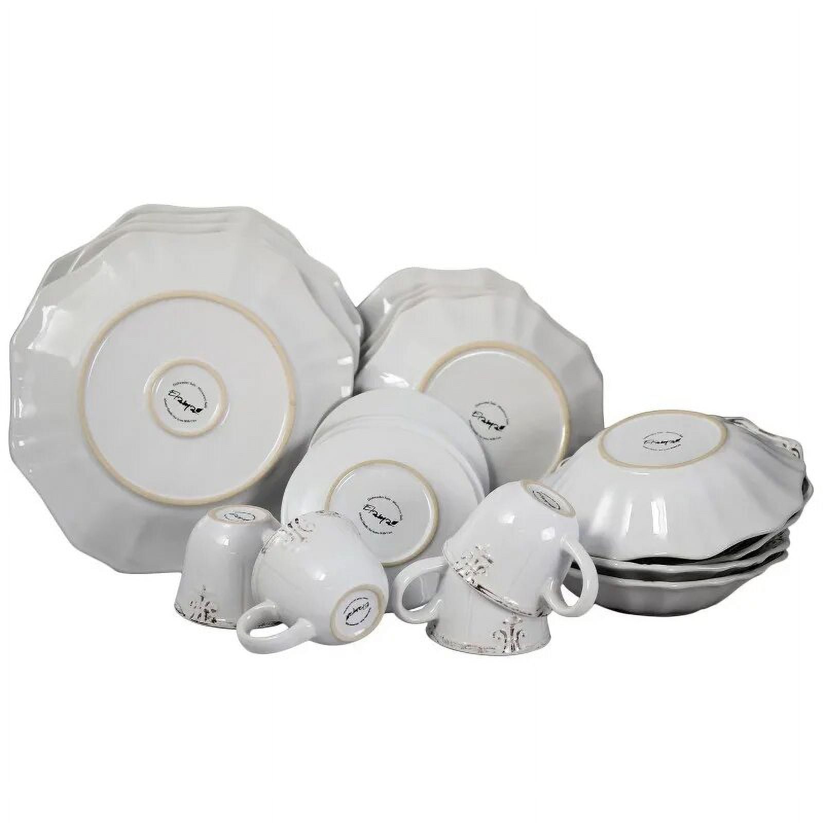20-Piece White Stoneware Dinnerware Set O2810