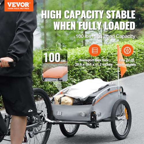 Heavy-Duty Foldable Bike Cargo Trailer with Universal Hitch T5789