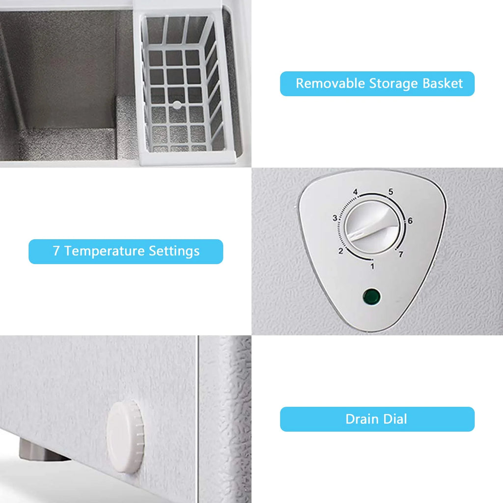 3.5 Cubic Top Open Door Chest Freezer with Removable Storage Basket Q9614