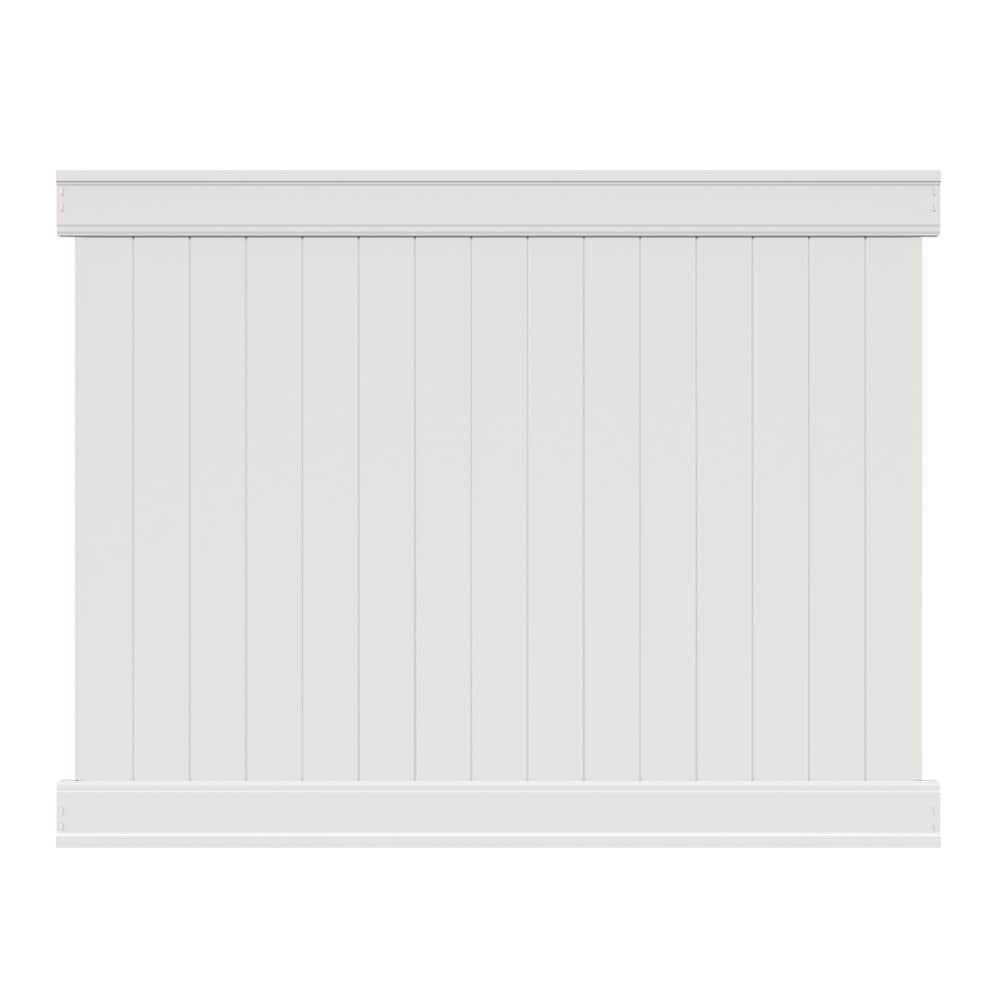 White Vinyl Flat-top Fence Panel X227604