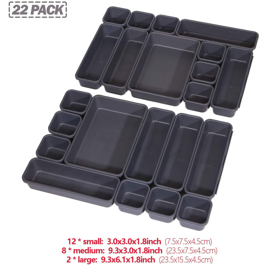 White Plastic Desk Drawer Organizer Set of 22 A6263