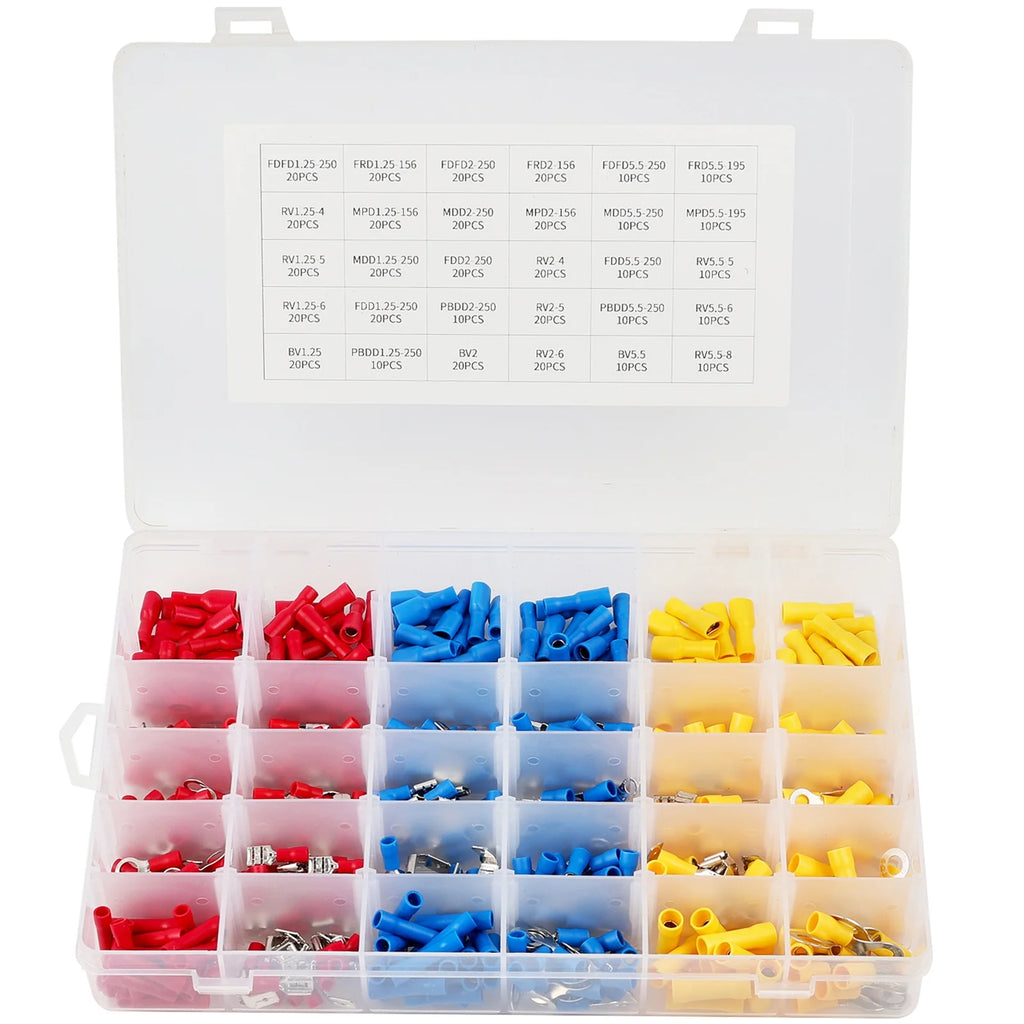 480 Pcs Insulated Electrical Terminals Crimp Box Kit S703