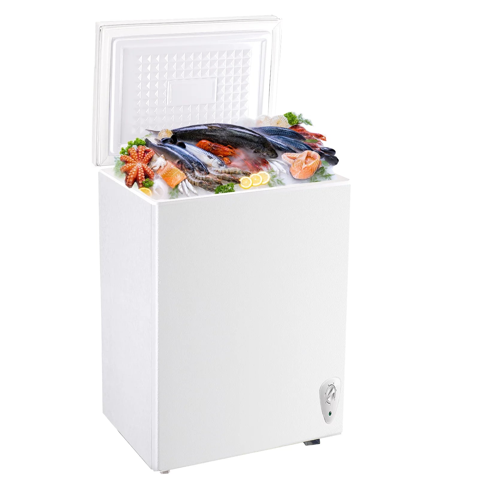 3.5 Cubic Top Open Door Chest Freezer with Removable Storage Basket Q9614