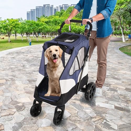 Folding Pet Stroller with Storage Bag and Adjustable Handle Z341