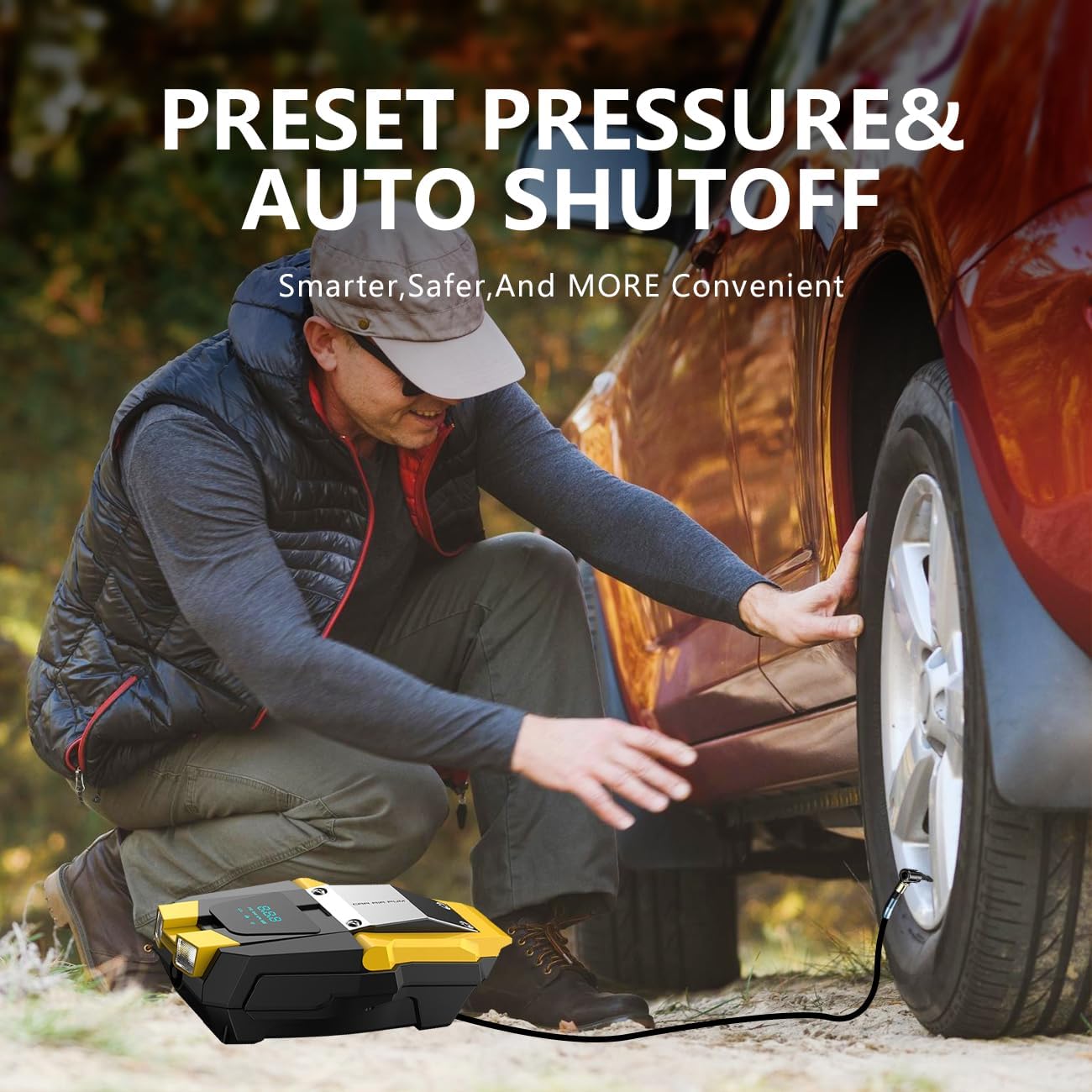 Portable 150 PSI 12V Electric Air Compressor Tire Inflator with Digital Pressure Gauge G878162