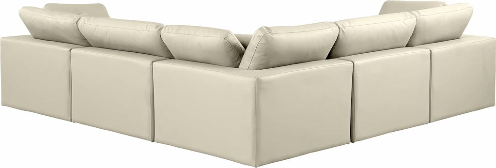Cream Vegan Leather Modular Sectional T566457