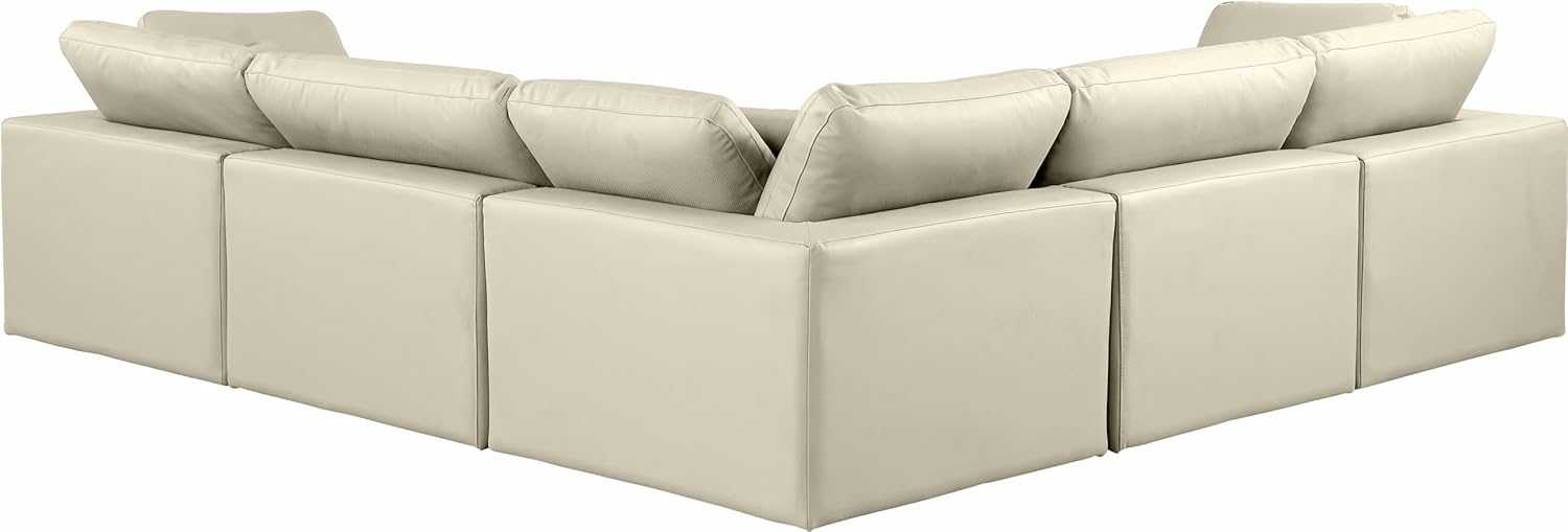 Cream Vegan Leather Modular Sectional T566457