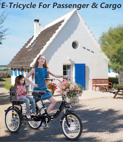 20"x4.0" Folding Fat Tire 3 Wheel Electric Trike with 48V Removable Battery P9195