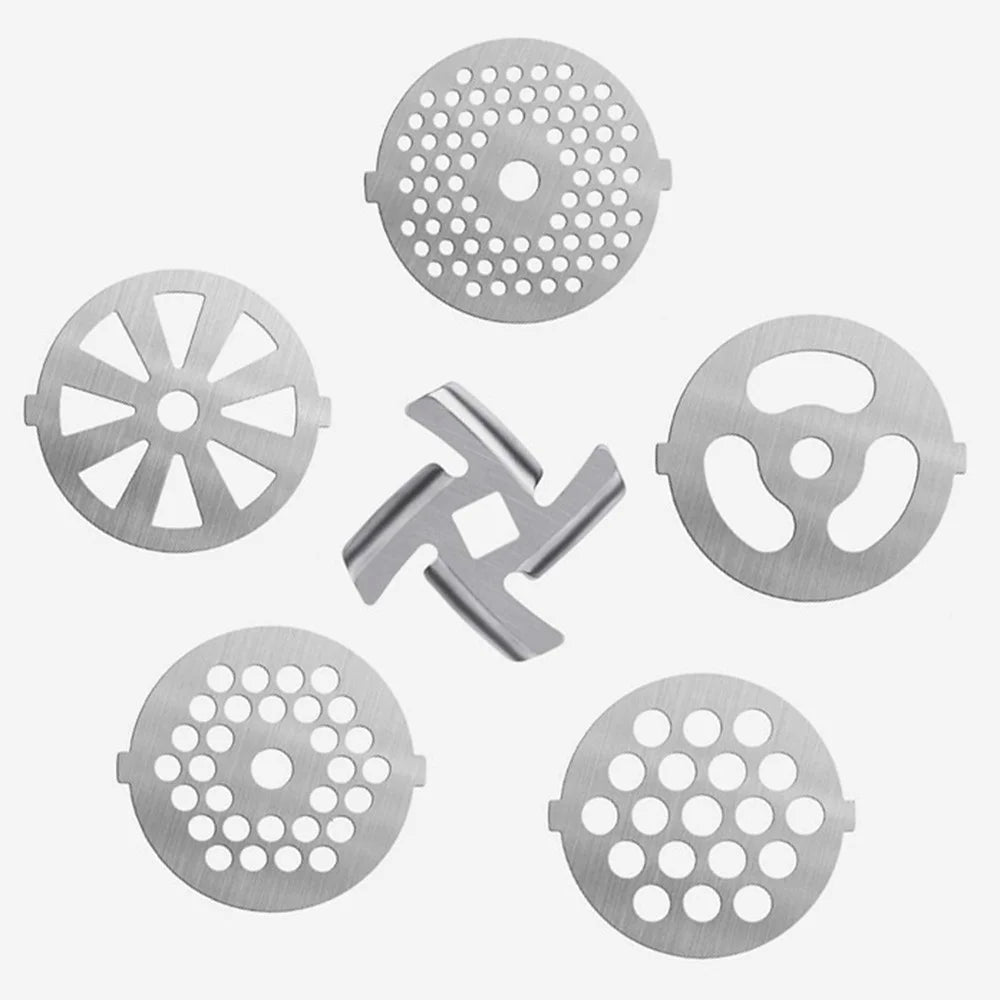6PC Stainless Steel Meat Grinder Mixer Plate Discs J916