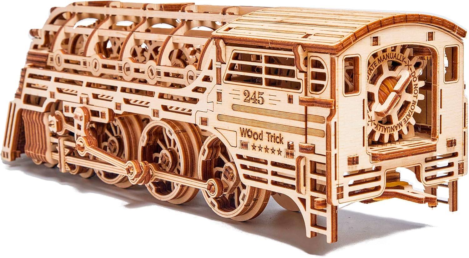 26.7x4 in Wooden Mechanical Locomotive Model Kit W69756