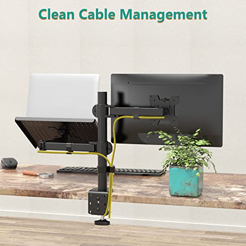 Extra Tall Single Monitor Desk Mount with Tray, Black A38416