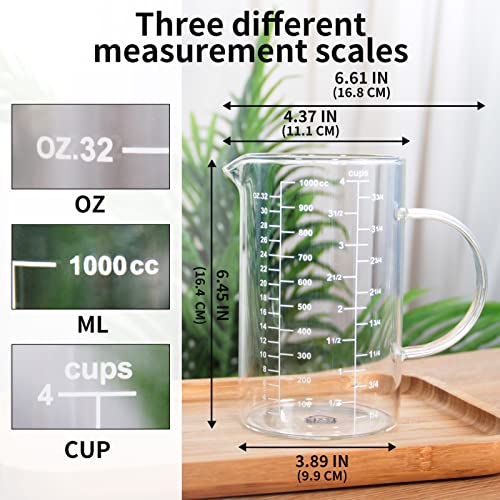 77L High Borosilicate Glass Measuring Cup with Handle and Spout, 500 ML R67079