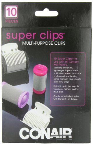 White Set of 10 Hot Roller Clips X508056