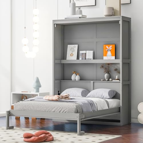 White Queen Size Murphy Bed Wall Bed with Sofa V709635