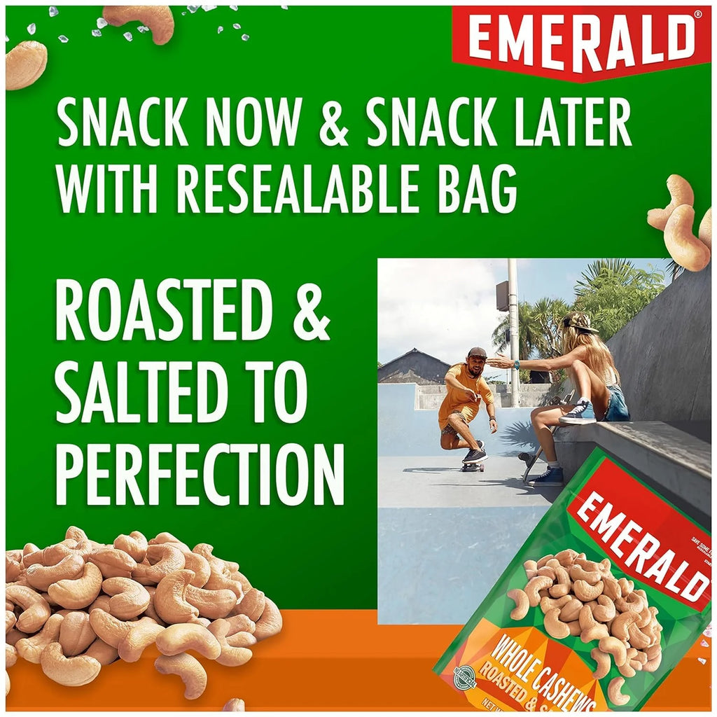 Whole Cashews Roasted & Salted 8 CT Box 20 oz Pack of 6 W496