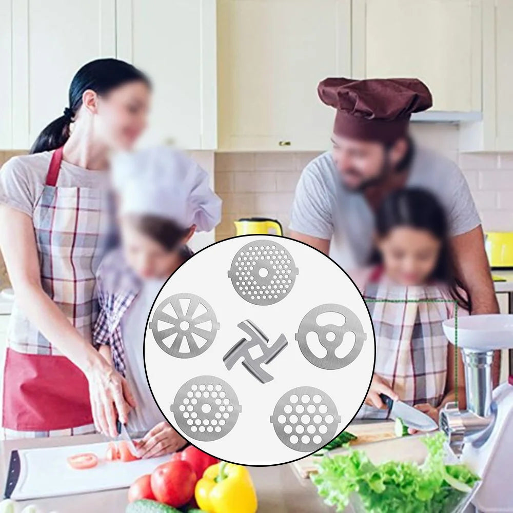 6PC Stainless Steel Meat Grinder Mixer Plate Discs J916