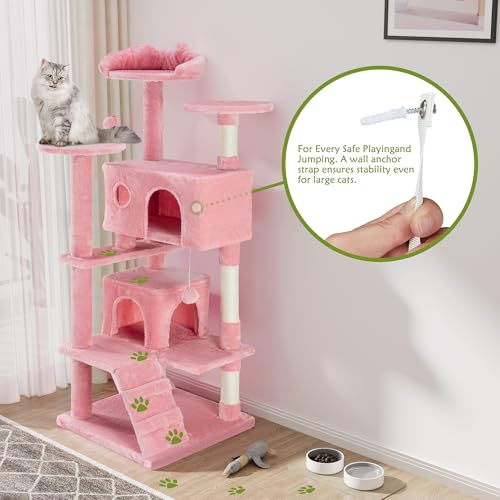 Dark Gray 54 Inches Cat Tree Tower with Scratching Post N984