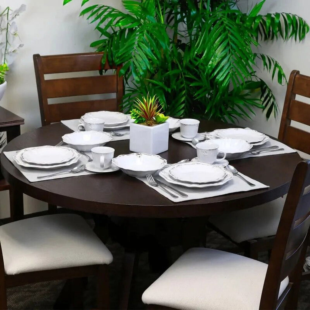 20-Piece White Stoneware Dinnerware Set O2810