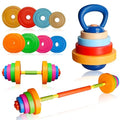 Adjustable Toddler Weight Set with Barbell Dumbbell Kettlebell L42028
