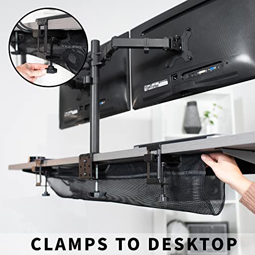 Black Mesh 44 Inch Clamp-on Under Desk Cable Net R5632