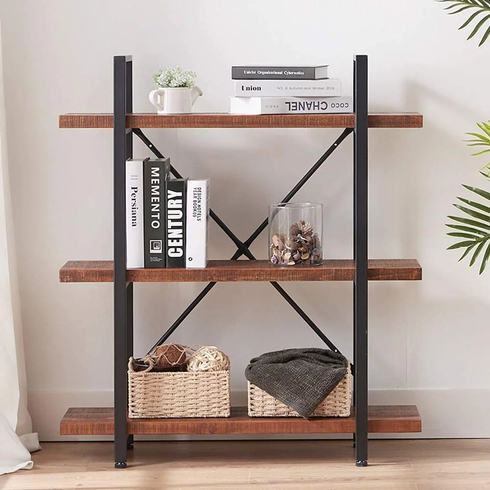 4 Tier Natural Real Wood Bookshelf I84392