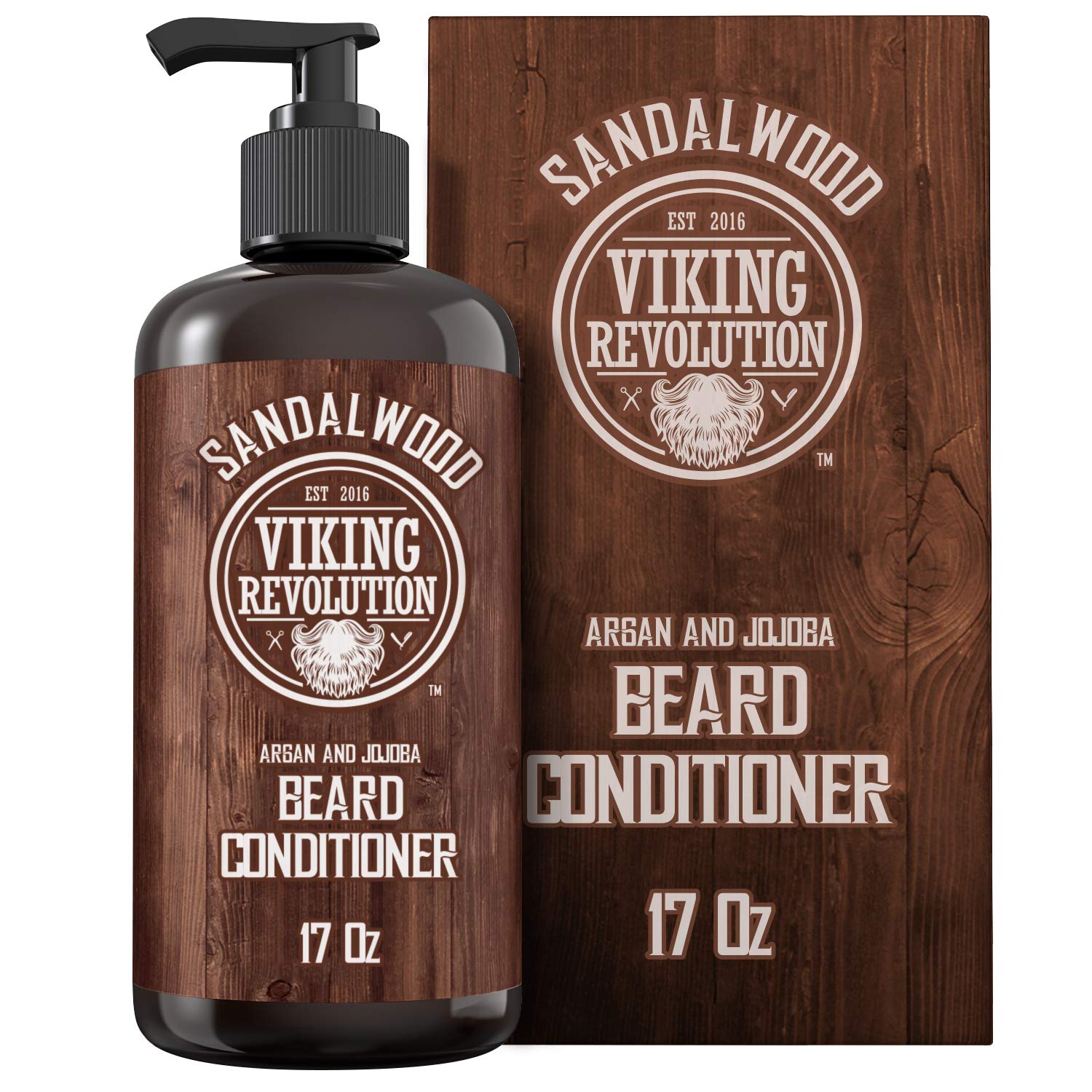 Beard Conditioner with Argan & Jojoba Oils, Sandalwood Scent, 17oz A5328