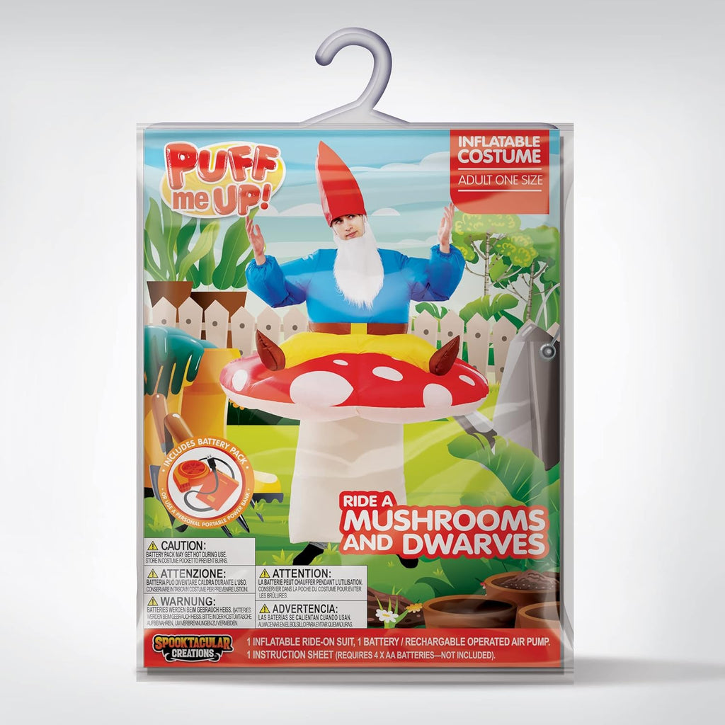 Inflatable Full Body Mushroom Costume with Hat and Beard X347144
