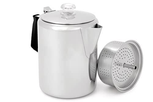 Glacier Stainless Steel Percolator Coffee Pot with Silicone Handle G6395
