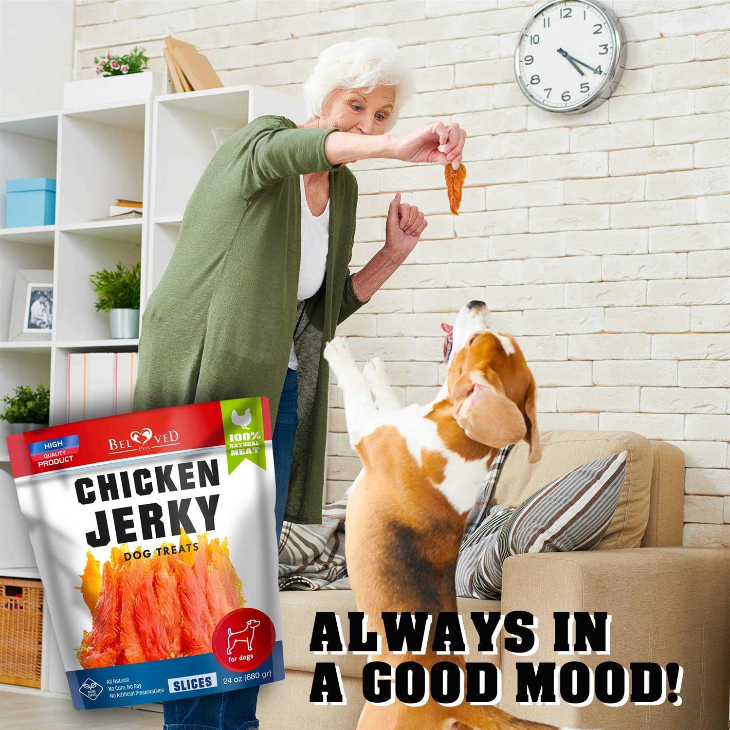 Chicken Jerky Dog Treats 1.5 Lb Grain Free Organic Meat D540845