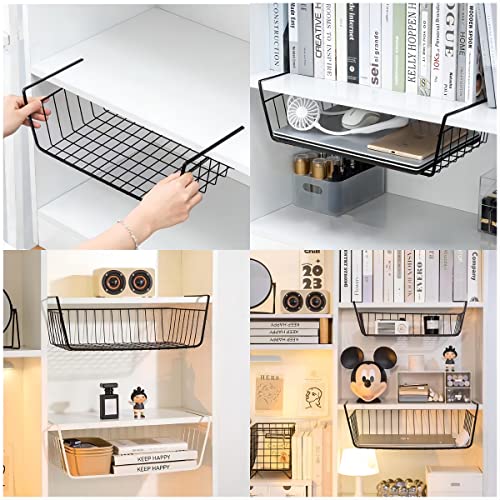 Black 2 Piece Under Shelf Hanging Storage Basket Q366929