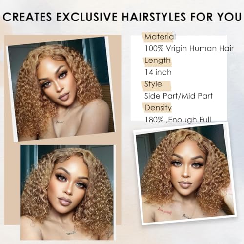 13x4 Lace Front Human Hair Curly Wig B716251