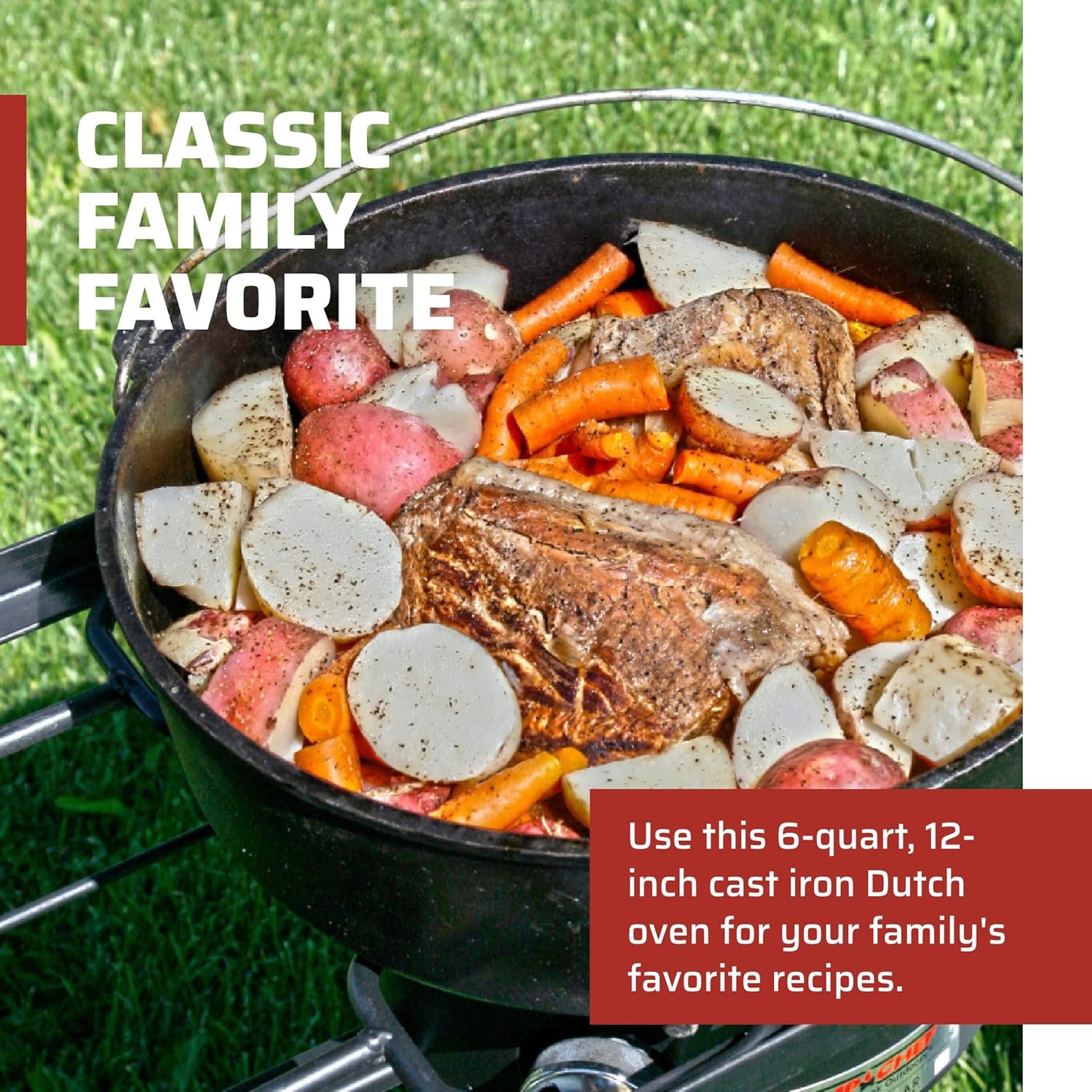 12 Inch Cast Iron Dutch Oven - 6 Quarts W22351