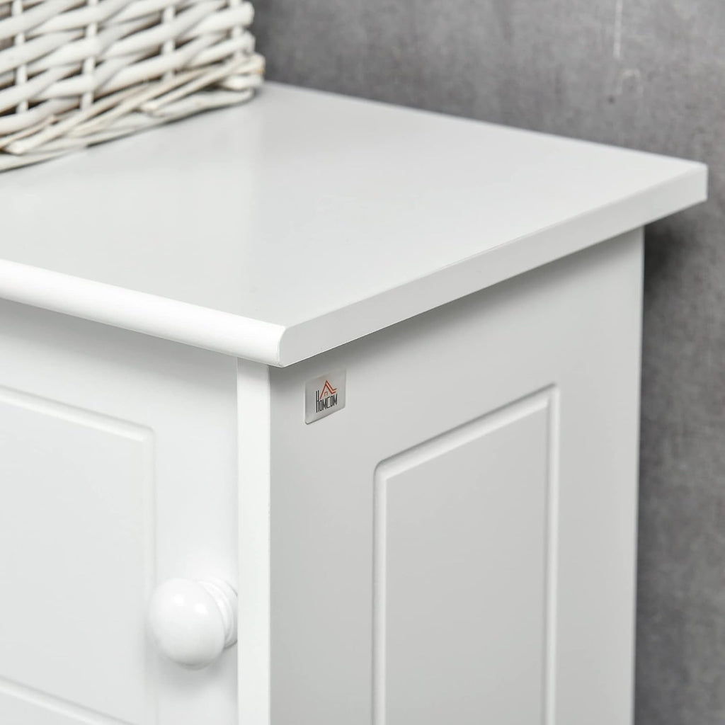 White Freestanding Over The Toilet Bathroom Cabinet with Adjustable Shelves V17073