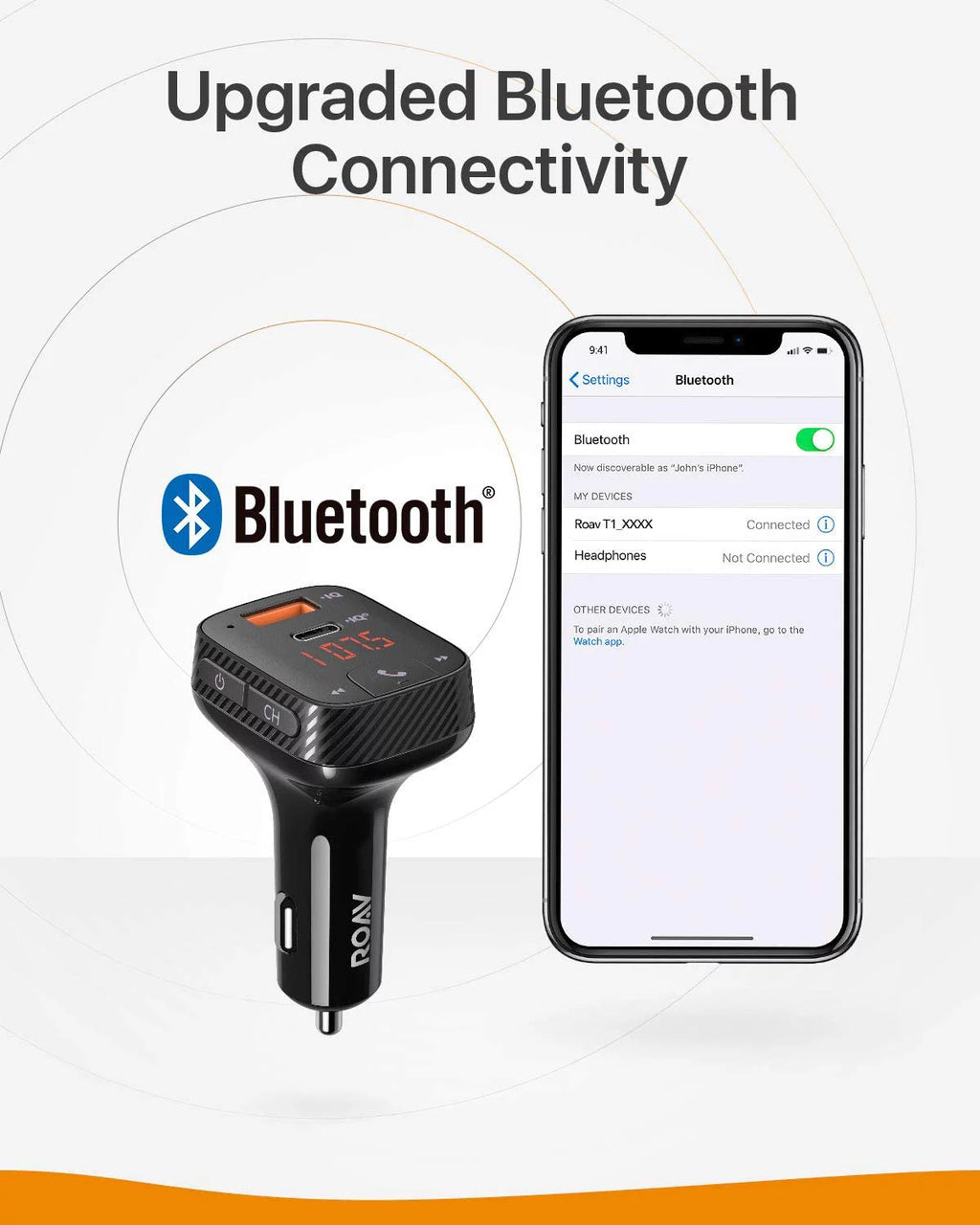 Bluetooth FM Transmitter Car Charger with Type C PD Charging S593770