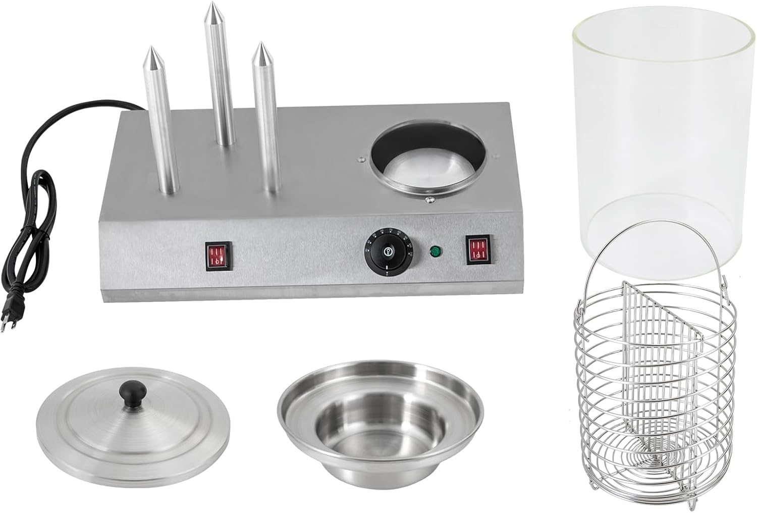 Electric Hot Dog Steamer & Bun Warmer Stainless Steel Portable Commercial 86-230℉ 19.72x10.94x14.57in G897