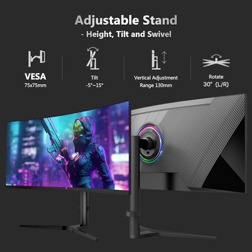 34" Ultrawide 2K Curved Gaming Monitor with 165Hz Refresh Rate, 21:9 Aspect Ratio, 3440x1440 Resolution, VA Panel C817