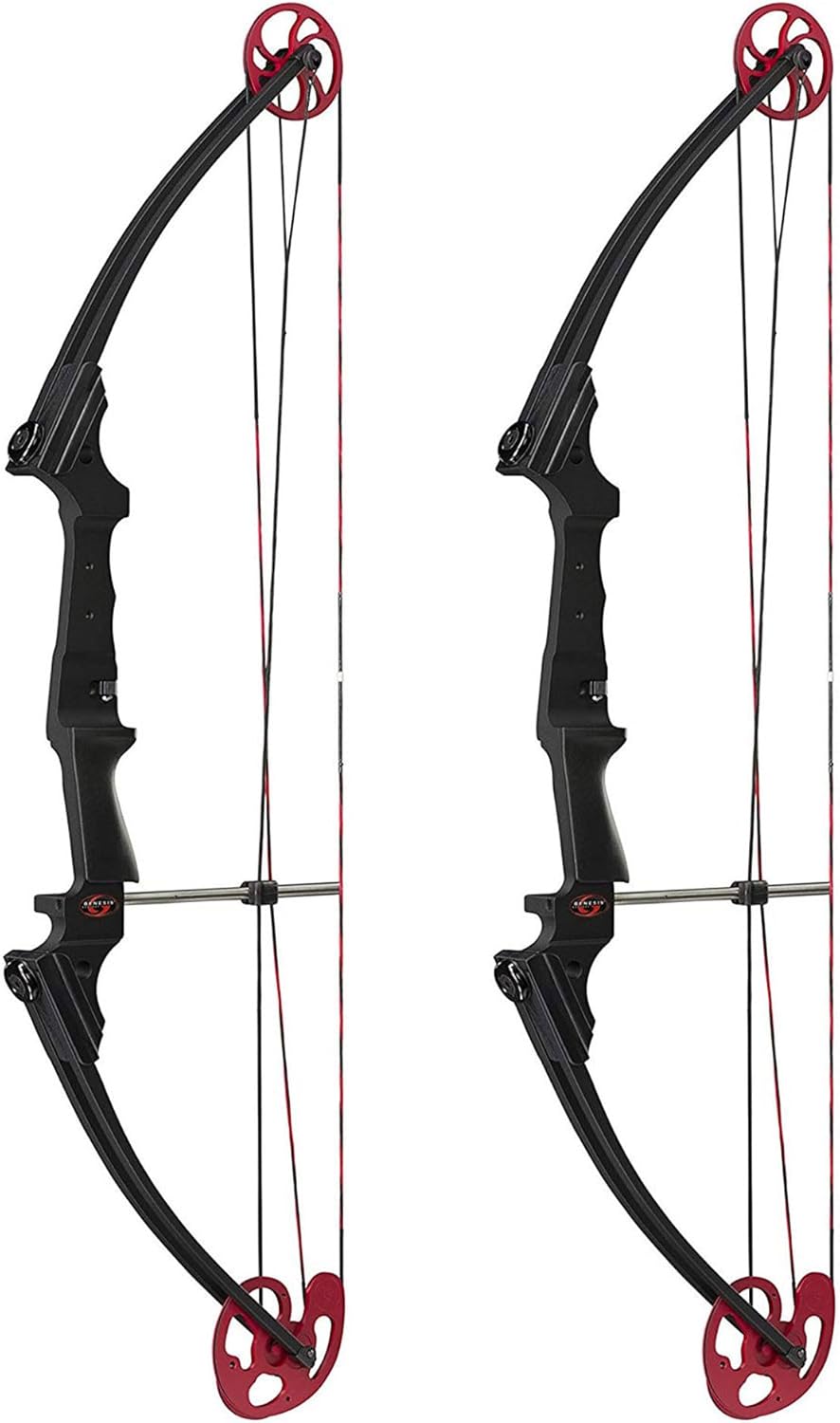 Black Compound Bow with Adjustable Draw Length 15"-30" and Adjustable Draw Weight 10-20 Pounds for Left-Handed (2 Pack) V8562