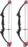 Black Compound Bow with Adjustable Draw Length 15"-30" and Adjustable Draw Weight 10-20 Pounds for Left-Handed (2 Pack) V8562