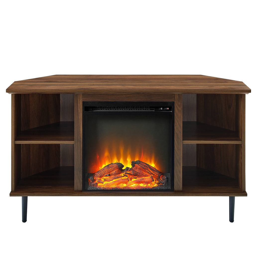 Grey Wash Corner Fireplace TV Console H49229