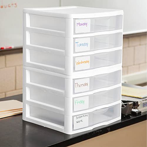 3-Pack White 3 Drawer Plastic Desktop Organizer F7851