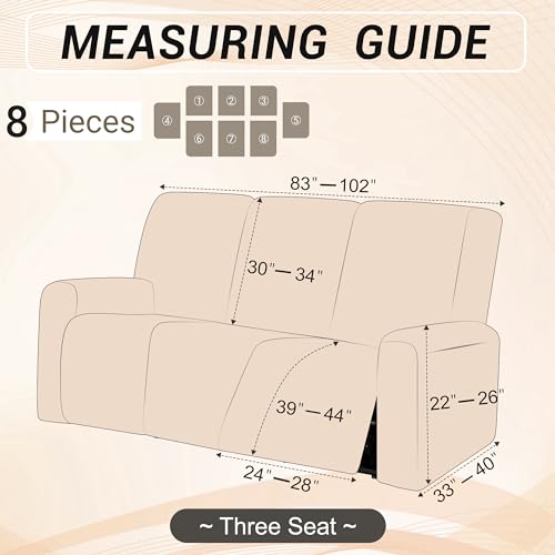 Dark Grey 2 Seater Stretch Velvet Recliner Sofa Cover H761266