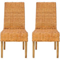 Honey Oak Rattan Side Chair, Set of 2 D58806