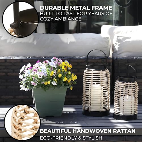 Natural Rattan Boho Lanterns Z12855
